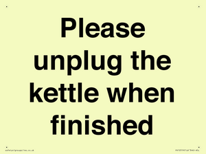 Please unplug the kettle when finished